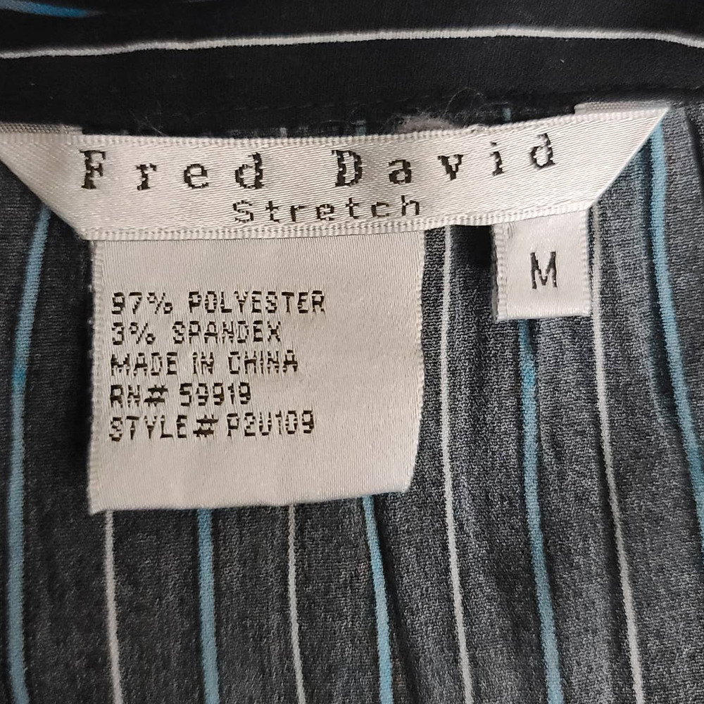 Fred David Stretch Button Front Blouse Short Slee… - image 6